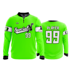 2223 FD Quarter Zip Batting Jacket LS SPECIAL-K-FLO-GREEN-FLO INK + $5