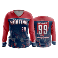 1786 FD Womens V-Neck Longsleeve LEGACY-ROOFING-NAVY