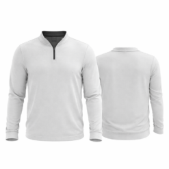 1/4 ZIP LONG SLEEVE RIB COLLAR - ADD ON