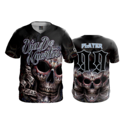 2174 FD ProTek Mens Full Button Down DIA-DE-MUERTOS