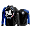 2130 FD Quarter Zip LS - Ribbed Collar MONSTER-JUJITSU-BLUE