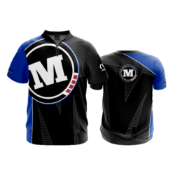 2130 FD Quarter Zip SS - Ribbed Collar MONSTER-JUJITSU-BLUE