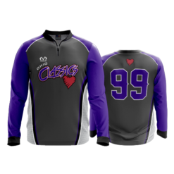 2249 FD Quarter Zip Batting Jacket LS OHIO-CLASSICS-PURPLE