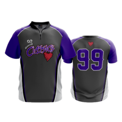 2249 FD Quarter Zip Batting Jacket SS OHIO-CLASSICS-PURPLE