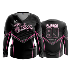 1725 FD Womens V-Neck Longsleeve DARK-CITY-FURY-BLACK