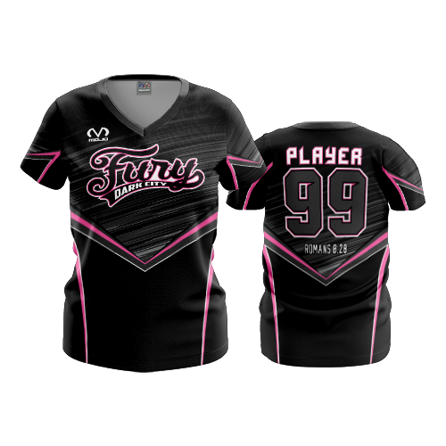 1725 FD Womens V-Neck DARK-CITY-FURY-BLACK