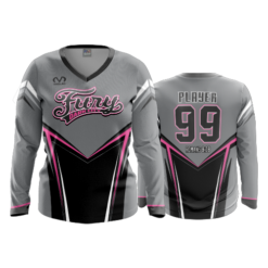 1725 FD Womens V-Neck Longsleeve DARK-CITY-FURY-GREY