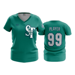 1466 FD Womens V-Neck STICK-TALK-TEAL