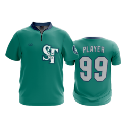 1466 FD Quarter Zip Batting Jacket SS STICK-TALK-TEAL