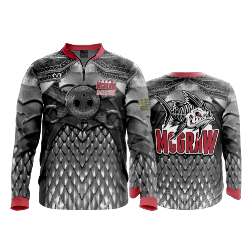 2229 FD Quarter Zip LS - Ribbed Collar TEAM-MCGRAW