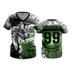 2230 FD Womens V-Neck GET-TO-DA-CHOPPA-GREEN