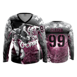 2230 FD Womens V-Neck Longsleeve GET-TO-DA-CHOPPA-PINK
