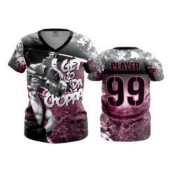 2230 FD Womens V-Neck GET-TO-DA-CHOPPA-PINK