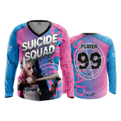 1852 FD Womens V-Neck Longsleeve SUICIDE-SQUAD-PINK