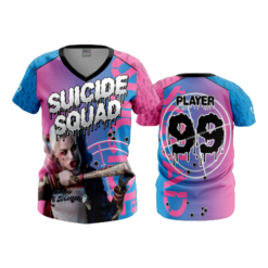 1852 FD Womens V-Neck SUICIDE-SQUAD-PINK