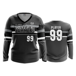 2296 FD Womens V-Neck Longsleeve COLUMBUS-JAMMERS-BLACK