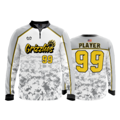1702 FD Quarter Zip Batting Jacket LS UA-GRIZZLIES-WHITE-ADDONS