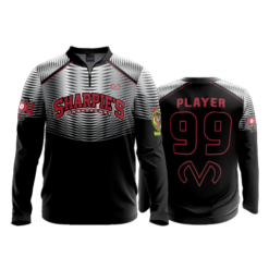 1736 FD Quarter Zip Batting Jacket LS SHARPIES-ON-BROADWAY
