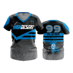 2293 FD Womens V-Neck HIGH-DESERT-SOFTBALL-BLACK