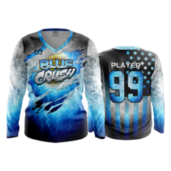 2286 FD Womens V-Neck Longsleeve BLUE-CRUSH