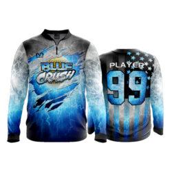 2286 FD Quarter Zip Batting Jacket LS BLUE-CRUSH