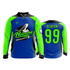 2305 FD Quarter Zip Batting Jacket LS SCREAMING-PELICANS-FLO-FLO INK + $5