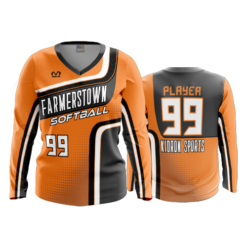 2303 FD Womens V-Neck Longsleeve FARMERSTOWN-ORANGE
