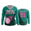 993 FD Womens V-Neck Longsleeve SEA-DOGS-TEAL