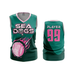 993 FD Womens V-Neck Sleeveless SEA-DOGS-TEAL