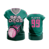 993 FD Womens V-Neck Capsleeve SEA-DOGS-TEAL