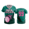 993 FD Womens V-Neck SEA-DOGS-TEAL