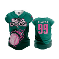 993 FD ProTek Womens Full Button Down SEA-DOGS-TEAL