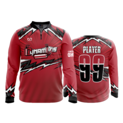 1108 FD Quarter Zip Batting Jacket LS CENTRAL-OHIO-DYNAMITES-RED