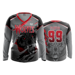 2327 FD Womens V-Neck Longsleeve WOLVES-GREY