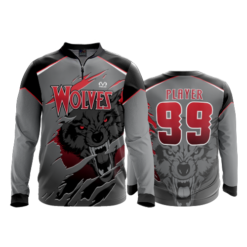 2327 FD Quarter Zip Batting Jacket LS WOLVES-GREY