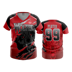 2327 FD Womens V-Neck WOLVES-RED