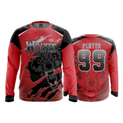 2327 FD Long Sleeve MENS WOLVES-RED