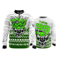2328 FD Quarter Zip Batting Jacket LS TEAM-SAVAGE-FLO INK + $5