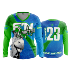 2325 FD Womens V-Neck Longsleeve FN-DONKEY-BLUE