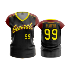 2139 FD Womens V-Neck Capsleeve GENERALS-THROWBACK