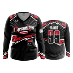1108 FD Womens V-Neck Longsleeve CENTRAL-OHIO-DYNAMITES-BLACK