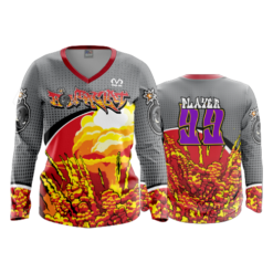 2341 FD Womens V-Neck Longsleeve BOMBACLAT-FLO INK + $5