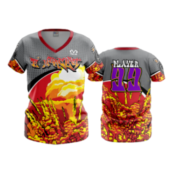 2341 FD Womens V-Neck BOMBACLAT-FLO INK + $5