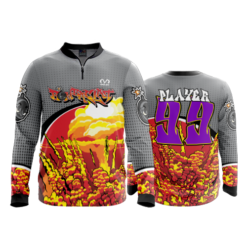 2341 FD Quarter Zip Batting Jacket LS BOMBACLAT-FLO INK + $5