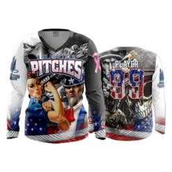 2333 FD Womens V-Neck Longsleeve AMERICA-PITCHES