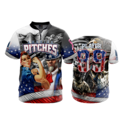 2333 FD Quarter Zip Batting Jacket SS AMERICA-PITCHES