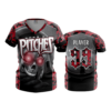2329 FD Womens V-Neck SONS-OF-PITCHES-RED