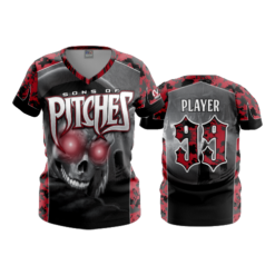 2329 FD Womens V-Neck SONS-OF-PITCHES-RED