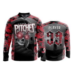 2329 FD Quarter Zip Batting Jacket LS SONS-OF-PITCHES-RED