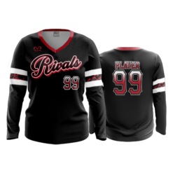 2342 FD Womens V-Neck Longsleeve RIVALS-BLACK